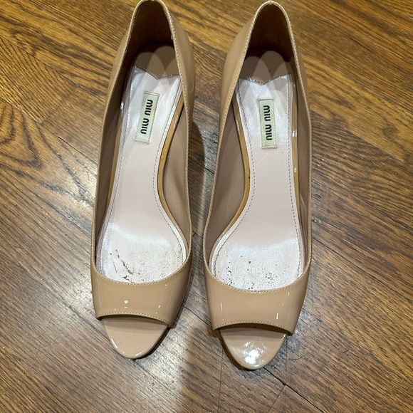 Miu Miu Peep Toe Nude Shoe 41 - Picture 5 of 5